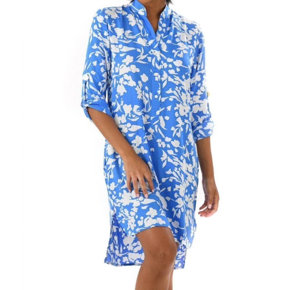 WALKER & WADE Day Tripper Tunic Dress in Cornflower Blue Sz Small - Picture 3 of 11